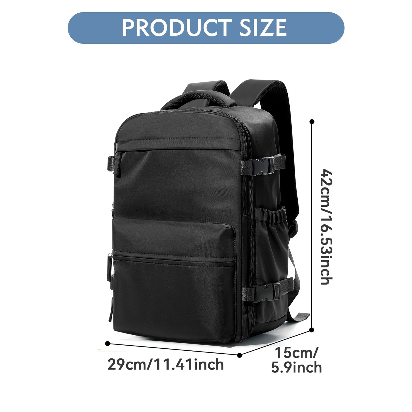 Expandable Large Capacity Vacuum Backpack for Business and Travel - Ideal for Men and Women, Perfect for School and Laptop Use