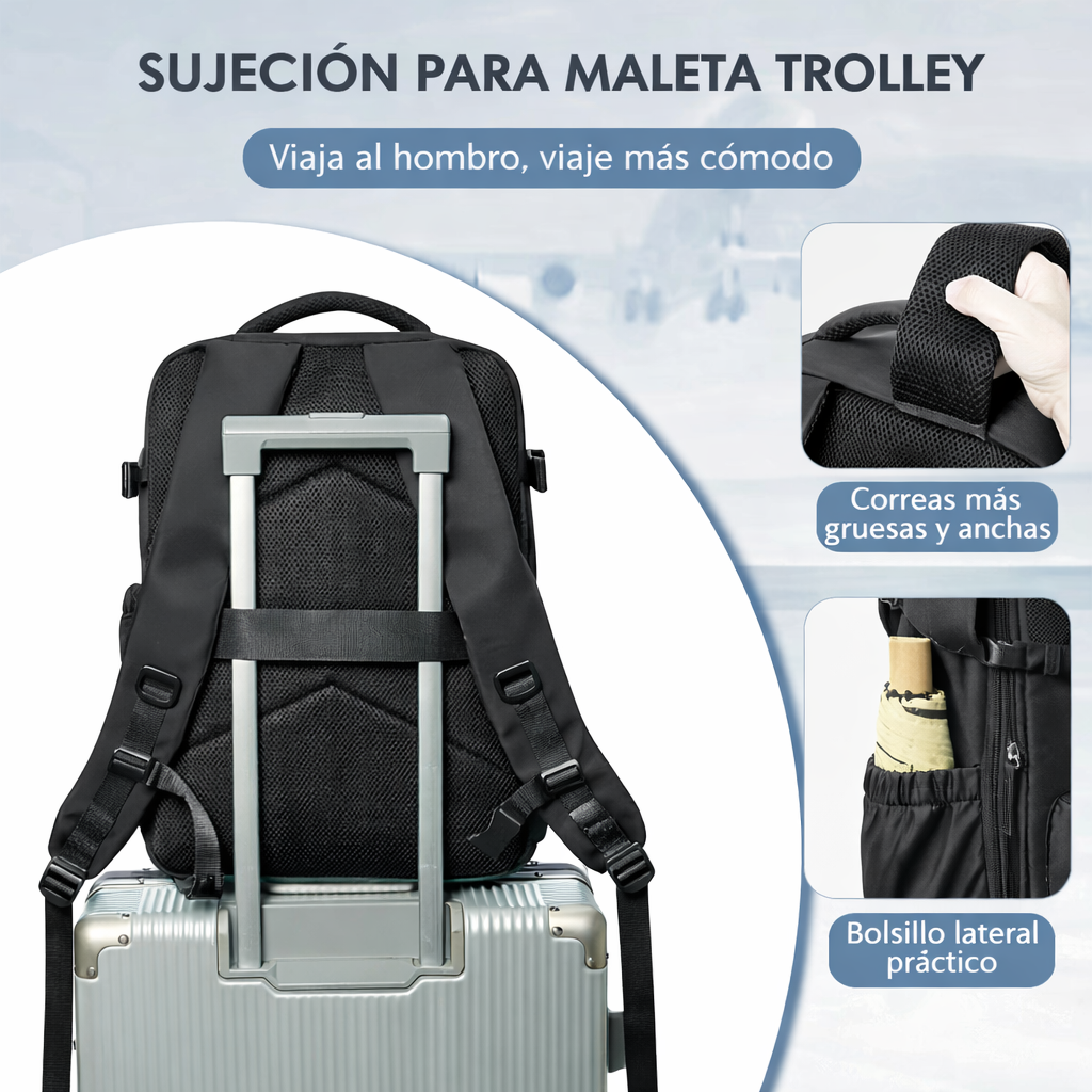 Mochila de Viaje Expandible con Sistema de Vacío