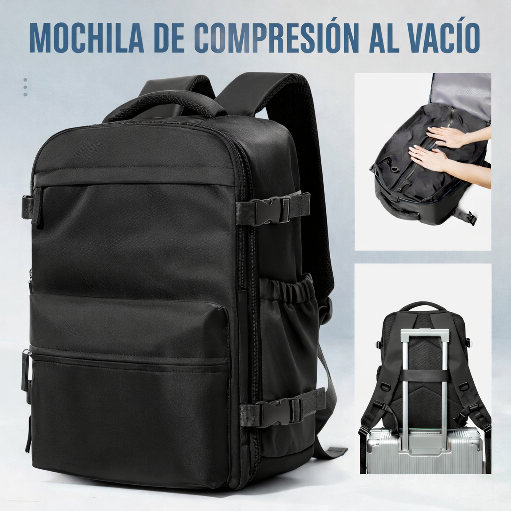 Mochila de Viaje Expandible con Sistema de Vacío